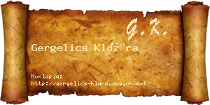 Gergelics Klára névjegykártya